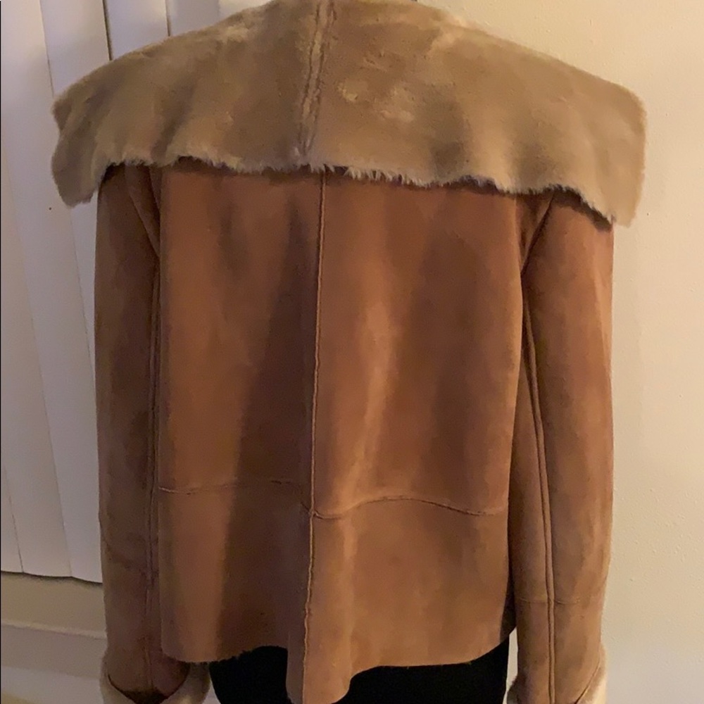 Jones New York leather jacket with faux fur collar - Picture 2 of 5